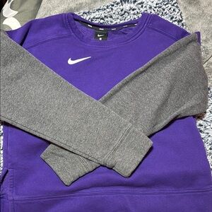 Nike Men's Purple and Gray Sweater